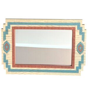 Burwood Southwestern Style Wall Mirror VTG 80s Geo Aztec Design Santa Fe Desert